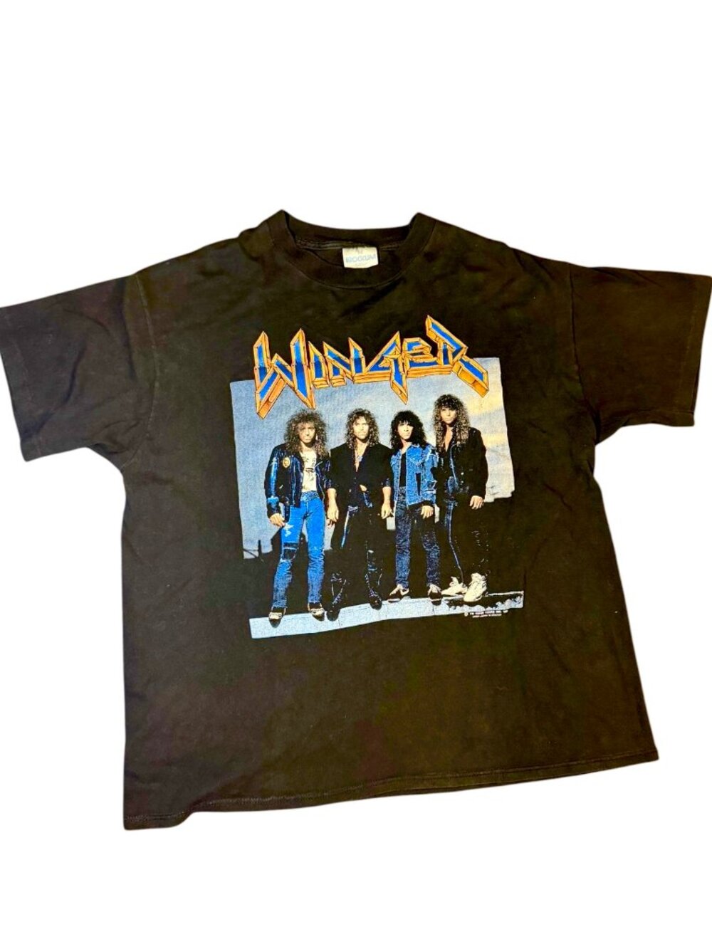 Vintage 1990 Winger Tour T-Shirt Brockum XL 90s Band Tee Concert Dates Hair Band